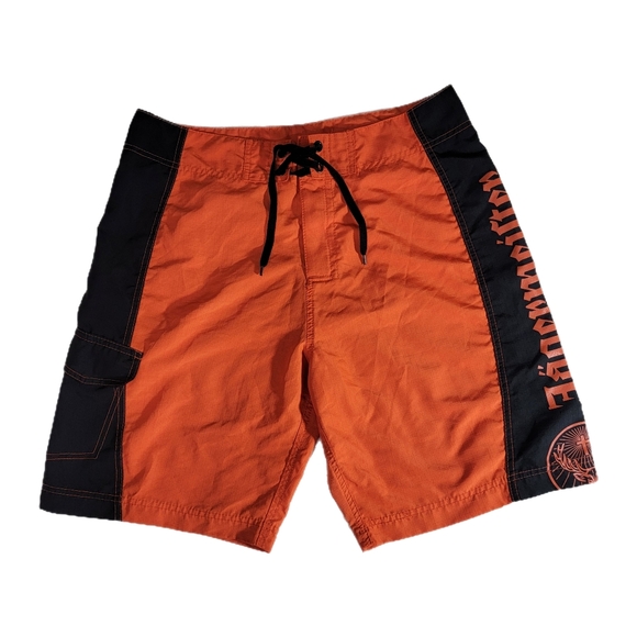 Jagermeister Mens Medium size Boardshorts Orange Black - Picture 1 of 6